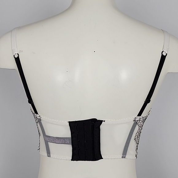 Victoria's Secret Very Sexy  Demi Buste Cream Black Lace Push Up 32D - Picture 4 of 16